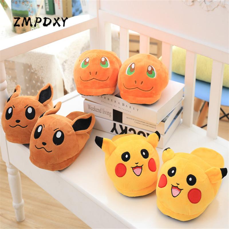 

Winter Female Indoor Floor Shoes Cute Cartoon Plush Slippers Home Non-slip Cotton Slides Ladies Furry Flip Flops Bedroom, Black
