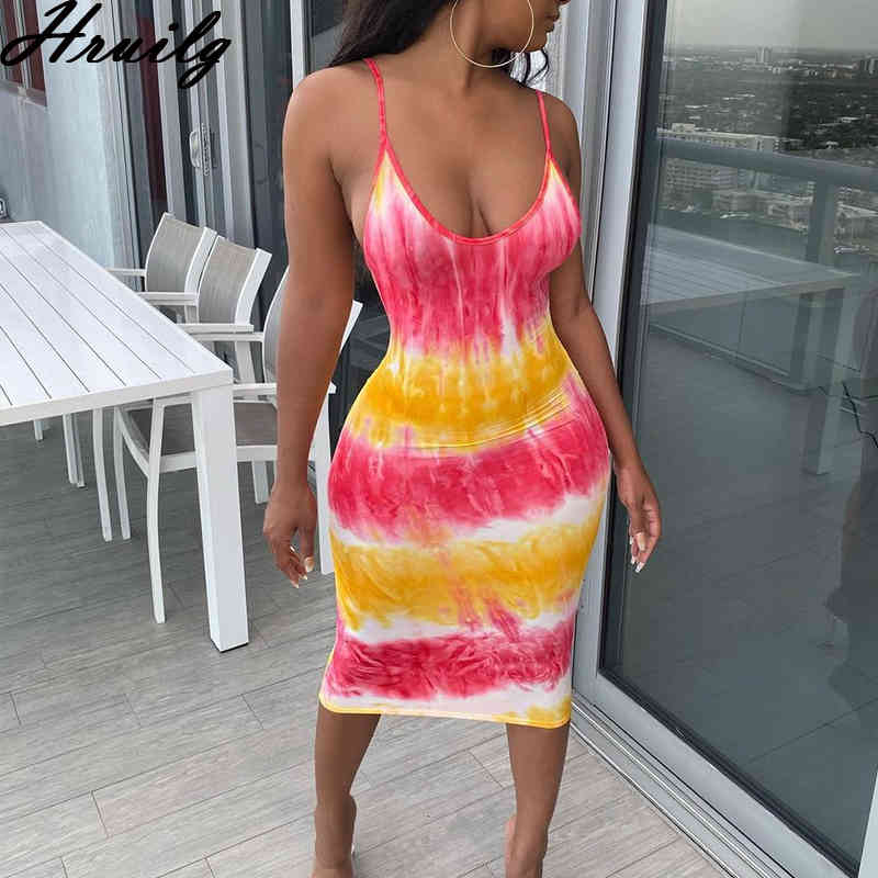 

Women's Summer Sundress Sleeveless High Waist Tie Dye Print Fashion Plus Size Dress Party Club Beach Holiday Suspender Dresses 210520, Blue