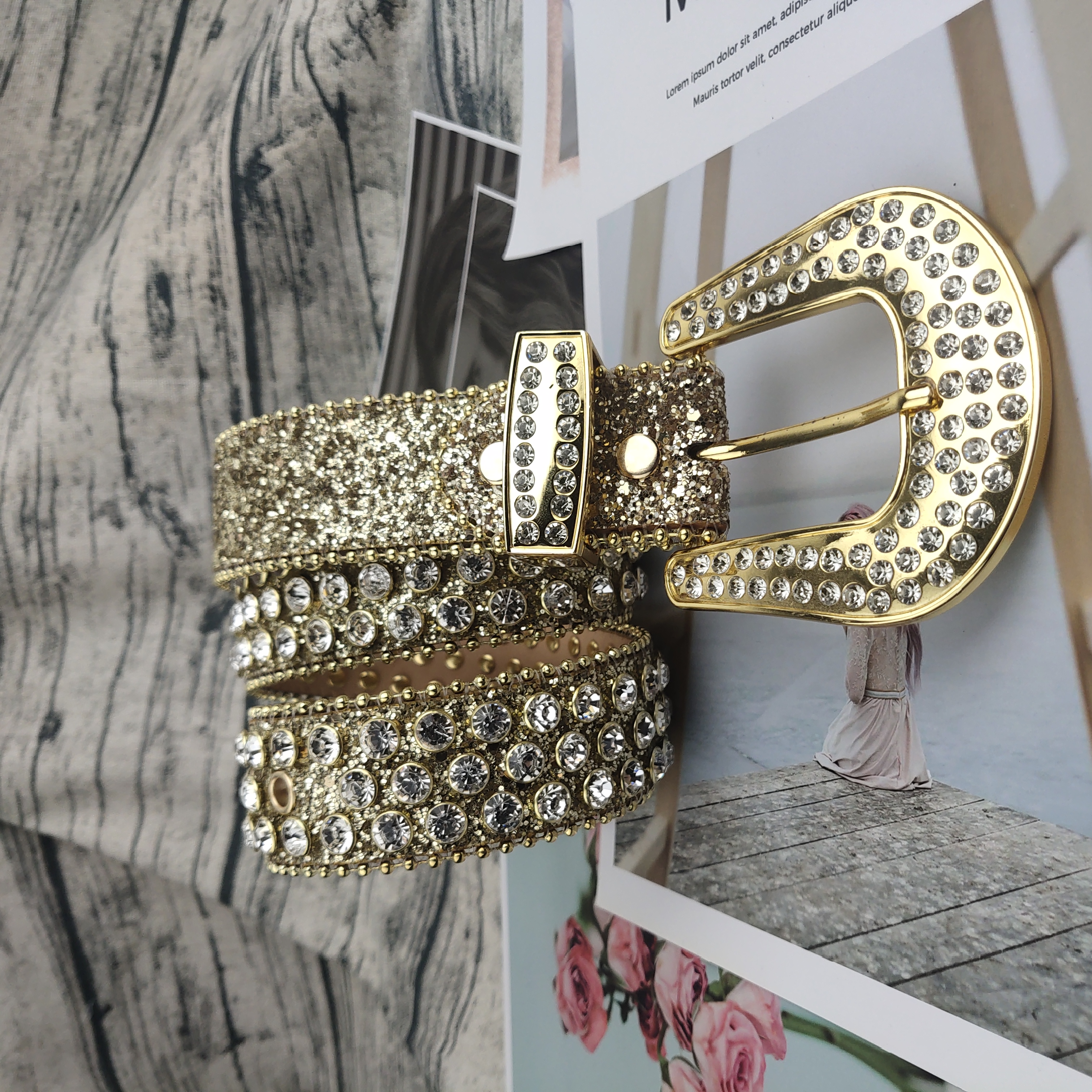 4,0 cm Western Fashion BB Simon Righestone Belt Inralissa avec des strass Bling pour les ceintures de créateurs pour hommes