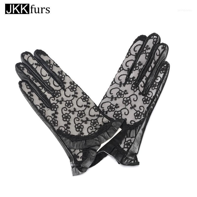 

Arrivals Touch Screen Gloves Women's Genuine Sheepskin Leather Lace Mittens Spring Autumn Glove S20341