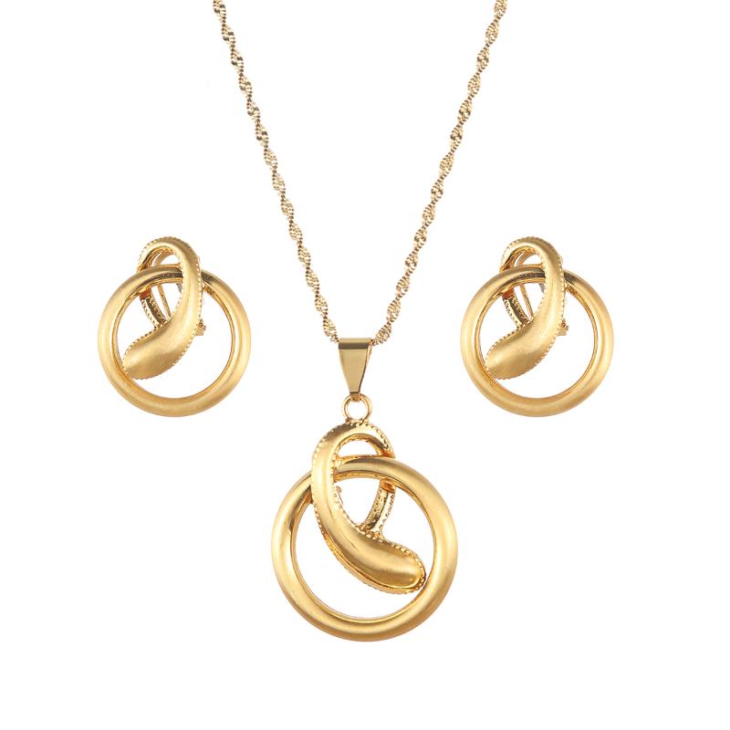 

Earrings & Necklace Delicate Nigerian Pendant For Women Girls Gold Arab Jewelry Set Africa Ethiopian Statement Bridal Wedding Necklaces, Silver