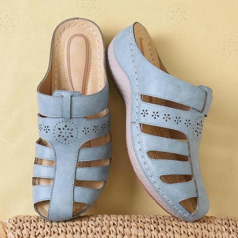 

Sandals Women's Wedges Fashion Bohemian Floral Platform Round Toe Ladies Slippers Beach Outdoor Solid For Women Y9UO, Blue