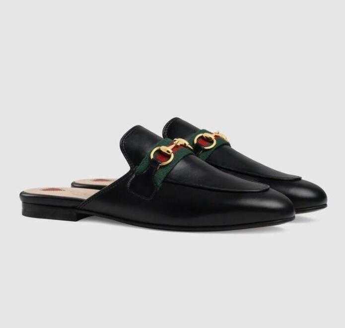 

Luxury Princeton Sandals and Slippers Flat Soft Leather Golden Horsebit Men's Casual Slipperss Men'ss ands Women's Metal Chain Comfortable