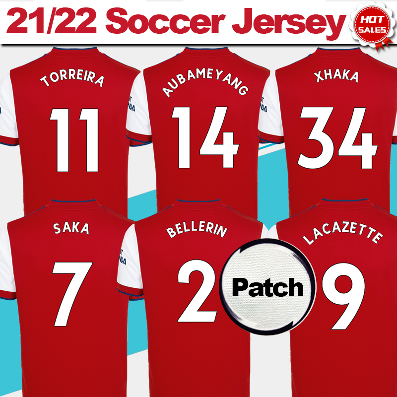 

S-4XL Gunners Home Red Soccer Jersey 21/22 #10 SMITH ROWE #7 SAKA #8 ØDEGAARD #19 PEPE Soccer shirt 2021/2022 Football Uniform Men, Home no patch