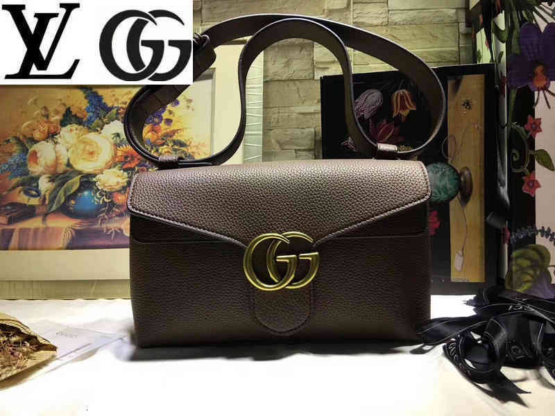 

nb3b 401173 coffee brown leather messenger bag women handbags iconic handles shoulder totes cross body bag clutches