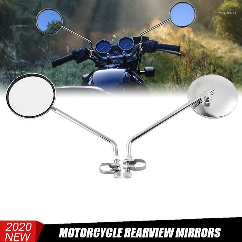 

Motorcycle Mirrors Chrome 7/8" 22mm Handlebar Round Rearview For Bicycle