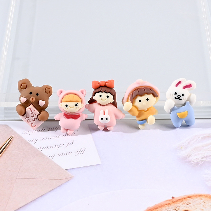 

20pcs Cute Cartoon Characters Animals Flatback Resin Components Decor DIY Craft Supplies Phone Shell Patch Arts Kids Hair Accessories Brooch Materials