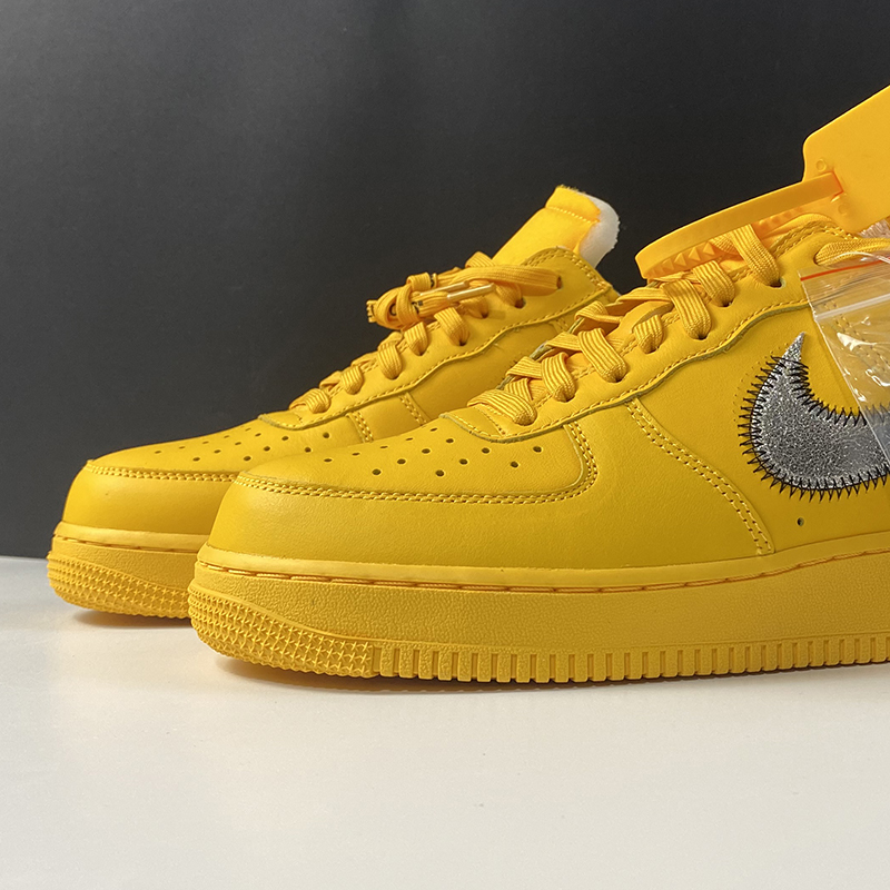 

OW x Air Men Forces 1 Low University Gold DD1876-700 Women Sports Shoes Sneakers Top Quality Trainers With Original Box, Black;white