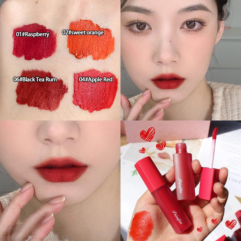 

Lip Gloss 1 Pc Lipstick Not Stick To The Cup Long-lasting Makeup Heart-shaped Tube Velvet Matte Texture Create Foggy Lips TSLM1, 04