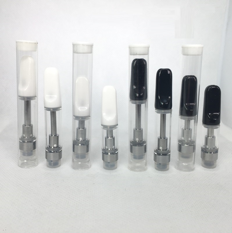 

TH205 Empty Cartridges 0.5ml .8ml 1.0ml Atomizers Ceramic Coil Vape Cartridge Thick Oil Ceramic Tips Glass Tank Vapes Pen 510 thread Vaporizer