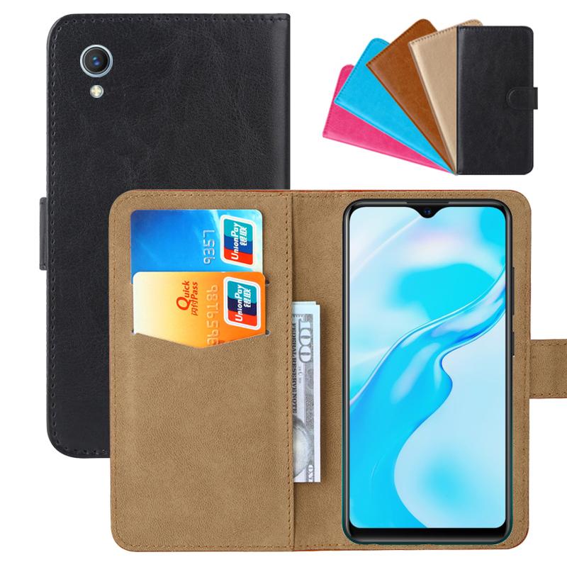 

Luxury Wallet Case For Vivo Y1s PU Leather Retro Flip Cover Magnetic Fashion Cases Strap Cell Phone