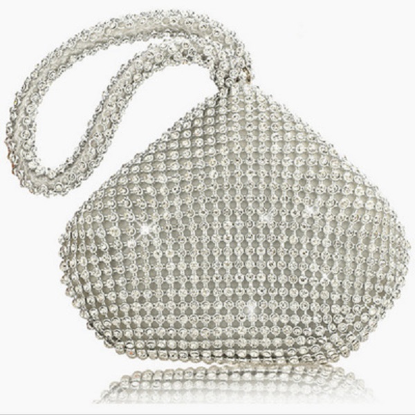 

Bag Silver Handbags Pure handcraft Mine shape Evening bag hold in the hand Portable banquet bags woman bidal wedding goods purses