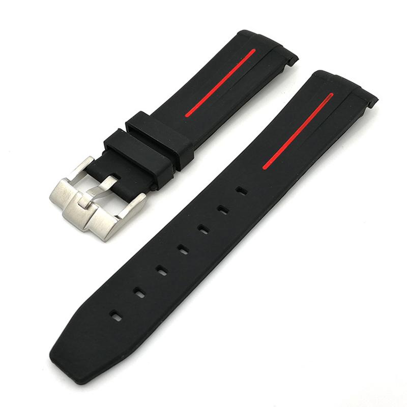 

Watch Bands Accessories 20mm Strap For Water Ghost GMT Ladies Rubber Sports Waterproof Men Black Silicone Bracelet