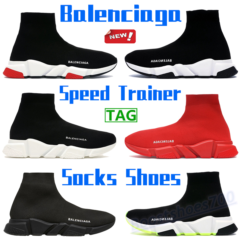 

Newest 2021 Balenciaga Speed trainer platform casual socks shoes clear sole fashion black white triple red green men women sneaker mens womens vintage trainers 6-12, Bubble wrap packaging