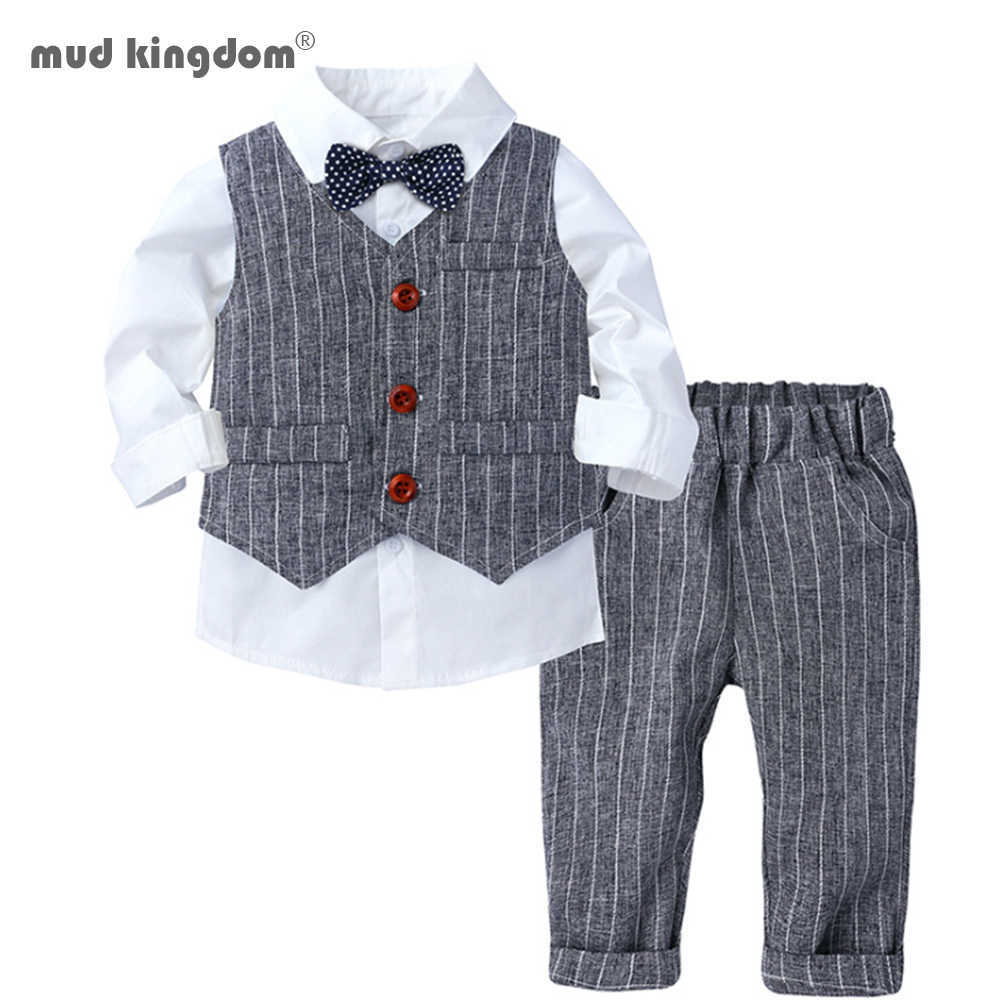 

Mudkingdom Baby Boys Dress Suit Long Sleeve Shirts+Vests+Pants 3Pcs Children Clothing Set Spring Autumn Gentleman Outfits K 210615, Blue
