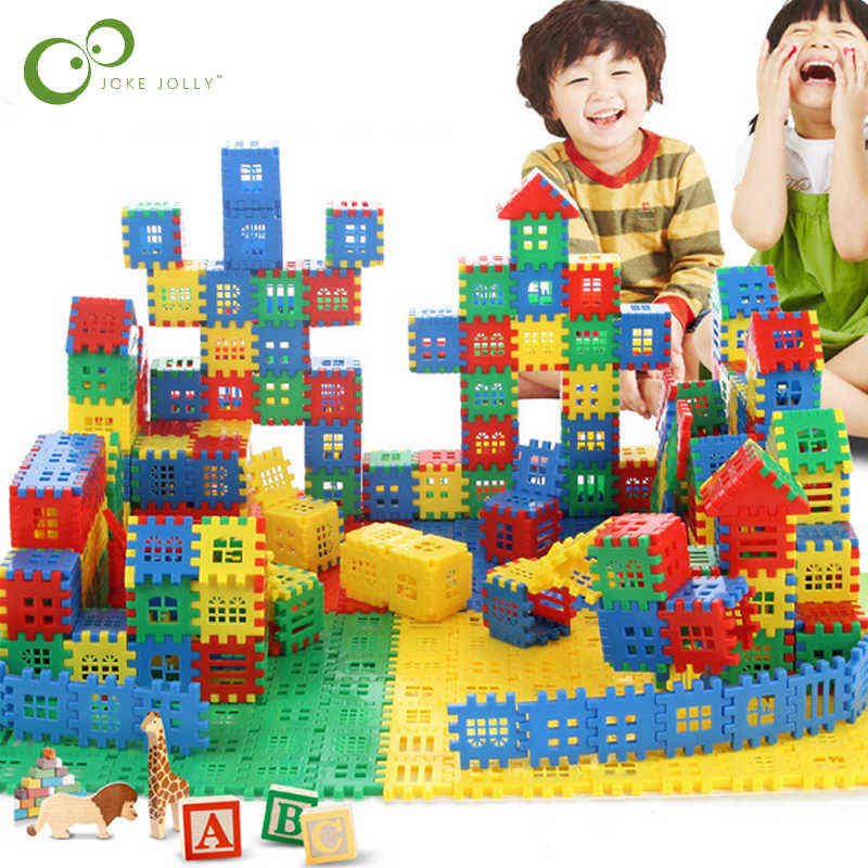 50pcs Parentaling Development House Building Building Building Construction L'apprentissage pédagogique Construction Blocs Jouets pour enfants Ca