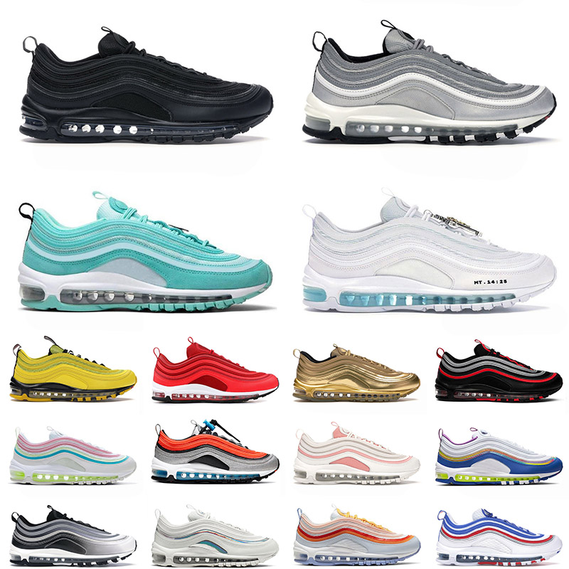 

2021 Newest Arrival 97OG Running Shoes SIZE US 12 Triple Black Tropical TWIST MSCHF X INRI Jesus 97s Mens Womens Trainers Sports Sneakrs
