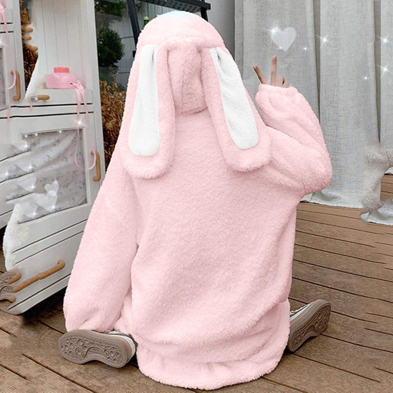 

Women's Hoodies & Sweatshirts Women Fashion Casual Solid Color Cute Long Sleeves Loose Hoodie With Hood Sudaderas Con Capucha Moletom, Black