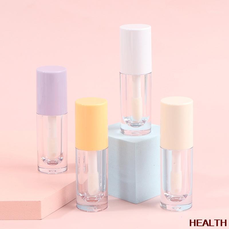 

Storage Bottles & Jars 6ml Big Brush Empty Lip Gloss Tube Bamboo Cap Cylindrical Packaging Container
