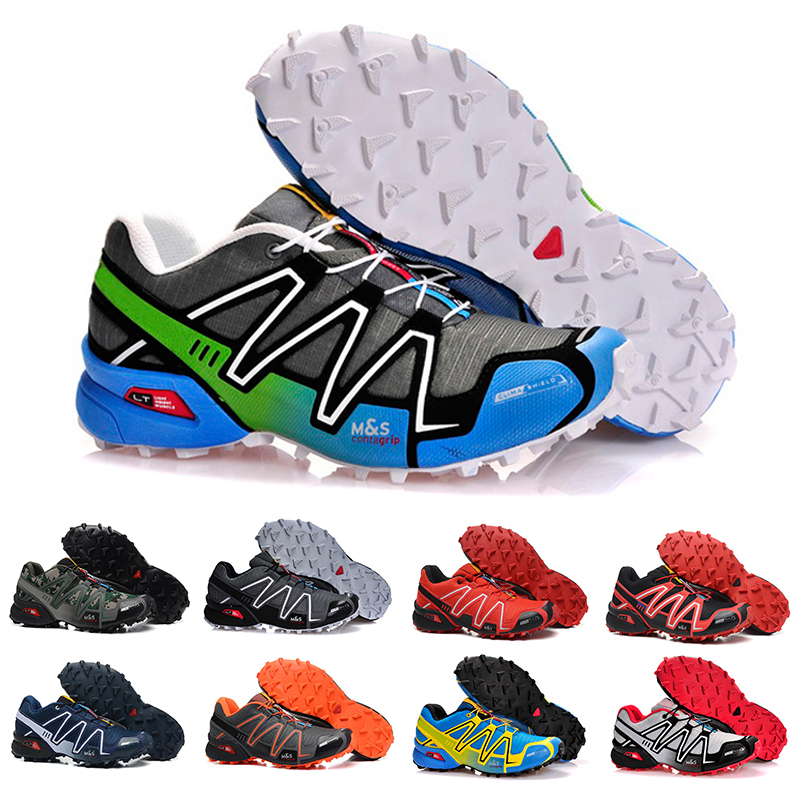 

Speed Cross 3.0 III CS mens running shoes Mesh Triple black white blue red yellow green speedcross men women trainers outdoor sports sneakers 40-46, Box
