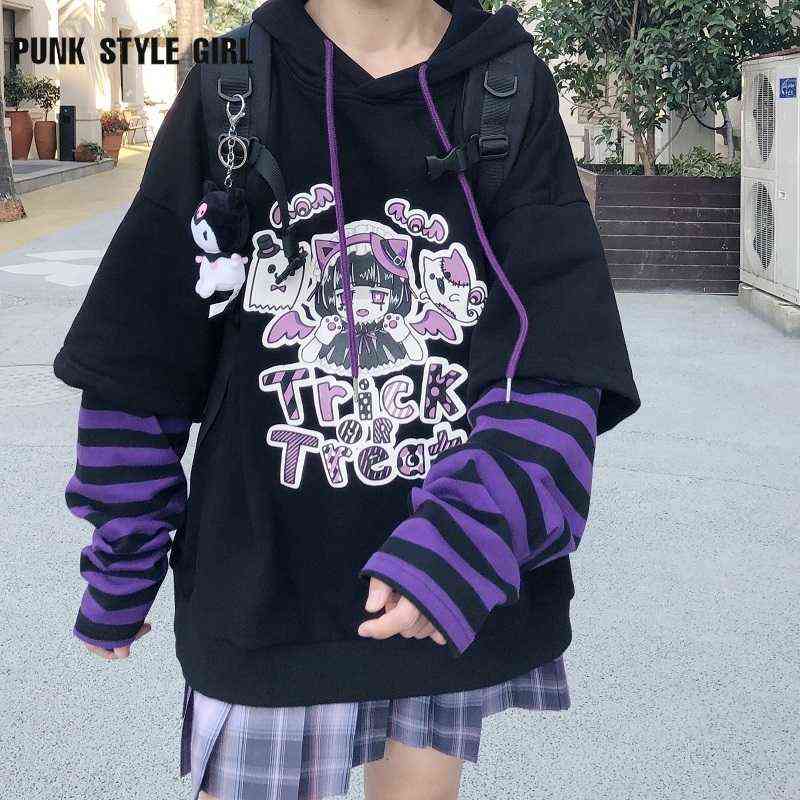 

Harajuku Anime Hoodies Girls Emo Cartoon Women Hoodie Kawaii Long Sleeve Y2k Pullover Alt Hoody Japanese Style Autumn Sweatshirt 211108
