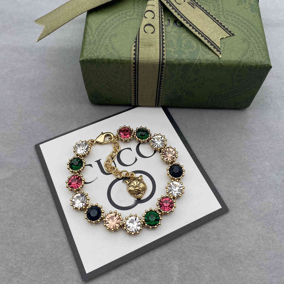 Design jewelry Crystal women's Korean fashion super flash zircon Rainbow Bracelet Jewelry-image-726146168