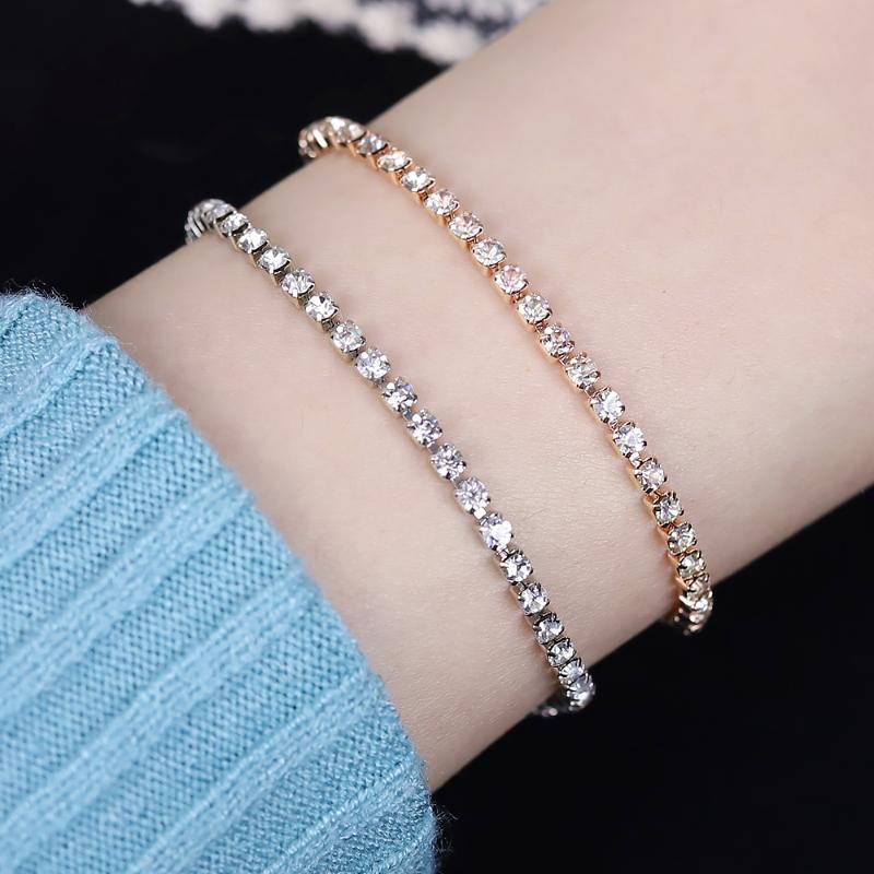 

Link, Chain Retractable Adjustment Metal Bracelet Jewelry Fashion Luxury Zircon Women Elegant Classic Accessories
