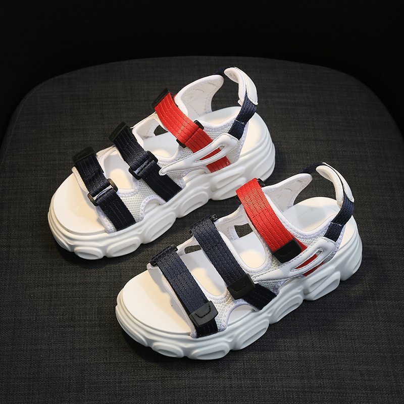 

Sandals 2021 Summer Black White Women Flat Heels Simple Shoes for Woman Hook Loop Young Girls Casual Sandal Sandalias Mujer 3QES