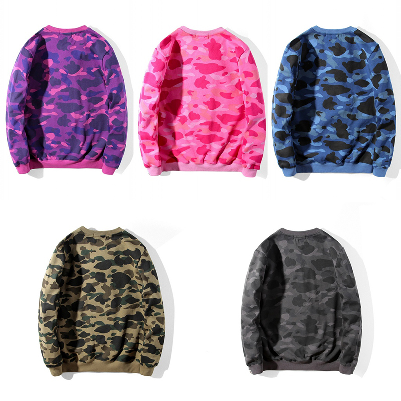 

Mens camouflage Pattern Print Sweatshirt Mens Stylist 5 color Pullover Long Sleeve High Quality Men Women Hoodies Size M-2XL, Black