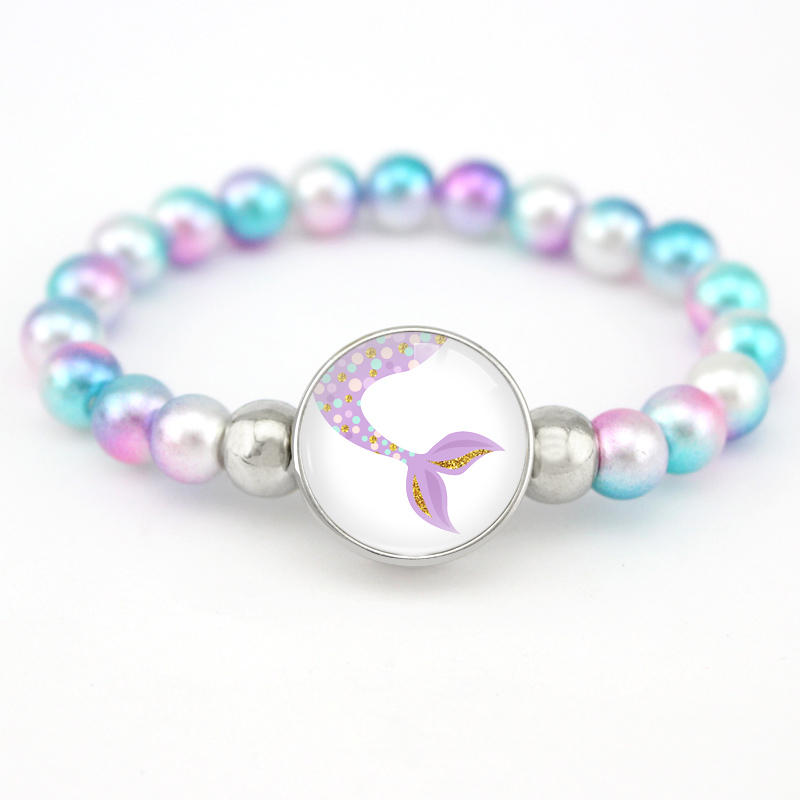 

Beads Bracelets Flamingos Unicorn Charms Bracelets 18mm Snap Buttons Dome Cabochon Trendy Girls Women Jewelry Gift