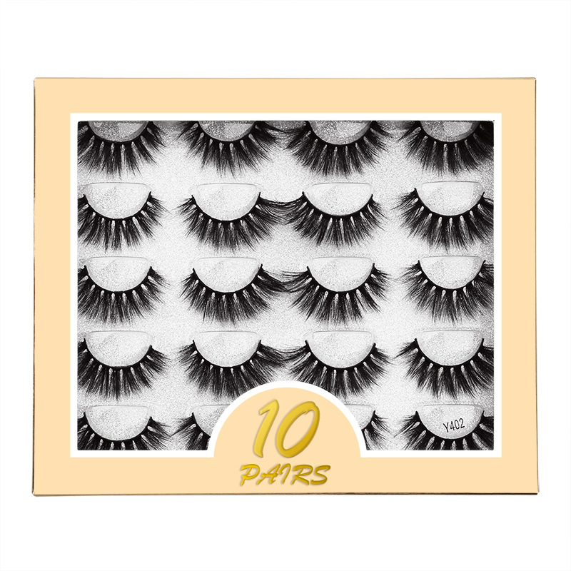 

10 Pairs Natural 3D False Eyelashes Set Fake Lashes Makeup Kit Mink Extension