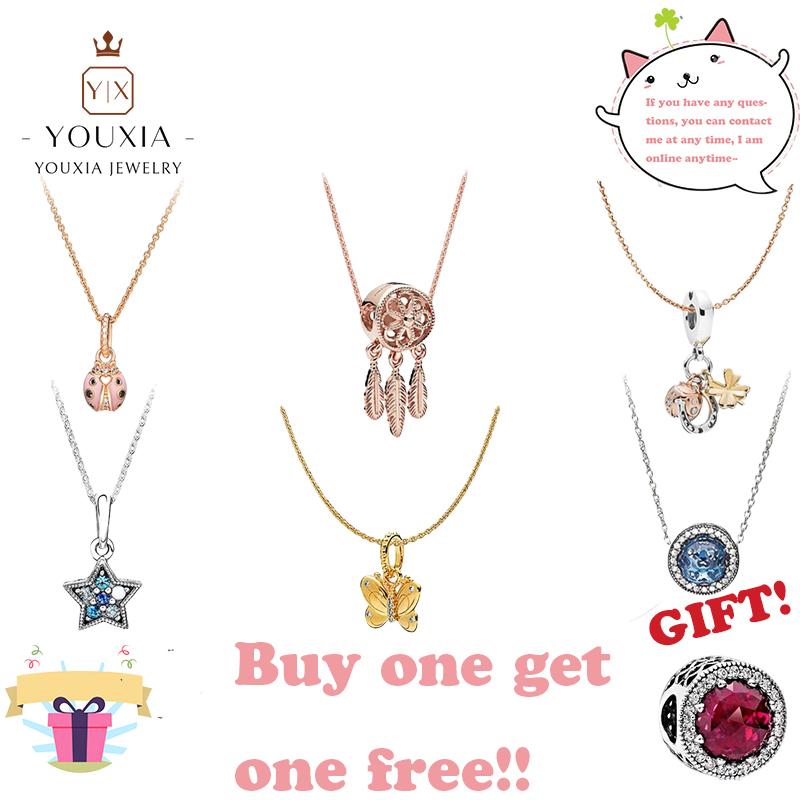 

Chains Pando 925 Sterling Silver Necklace Light Luxury Five-pointed Star Wind Chimes Valentine's Wedding Gift