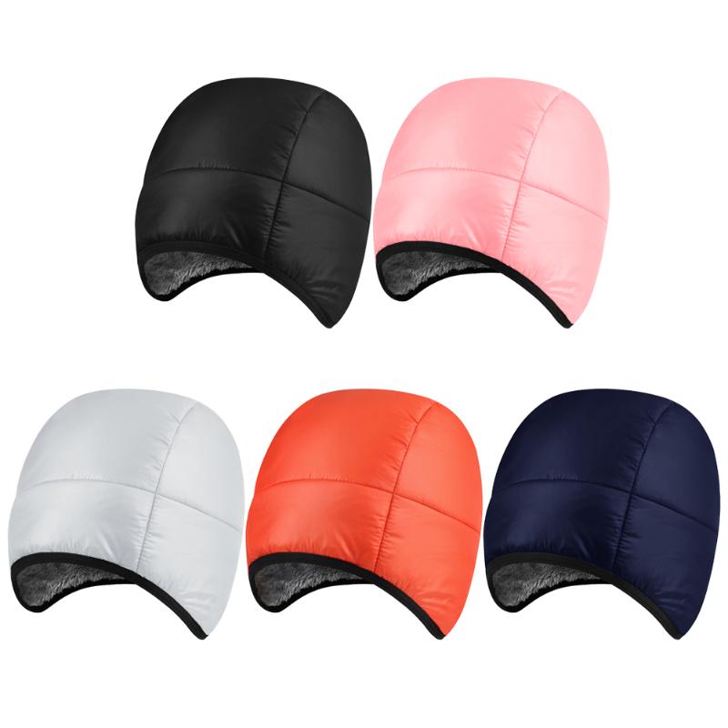 

Cycling Caps & Masks Men Women Outdoor Waterproof Windproof Ear-cap Thermal Fleece Lined Down Beanie Hat For Ski Hiking Camping, Black