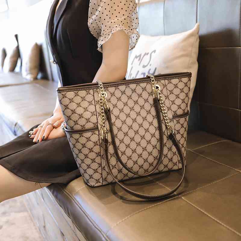 

cheap Leather tote bag women's new versatile hand atmospheric One Shoulder Messenger Bag large capacity Purse sale, Main color