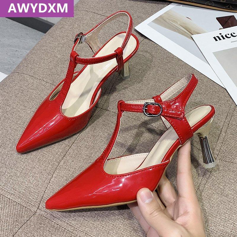 

Dress Shoes Pre-sale Fashion High Heels Women 2021 Summer Sandals Hollow Design Buckle Pumps Party Shoe, Black
