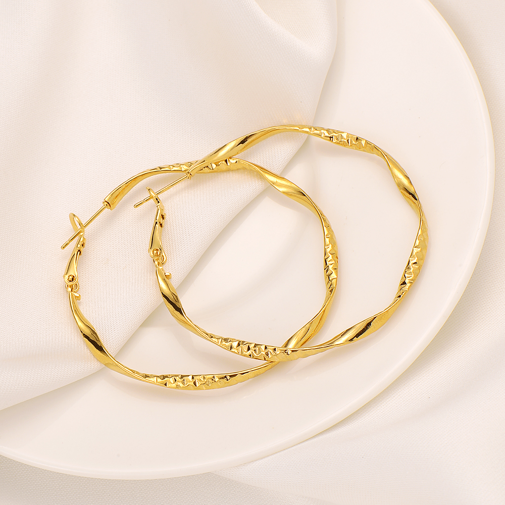 

18k Yellow Fine Earring Gold GF Endless Hoop Earrings Huggie Twisted Cartilage Ear Hoops Set Round Jewelry