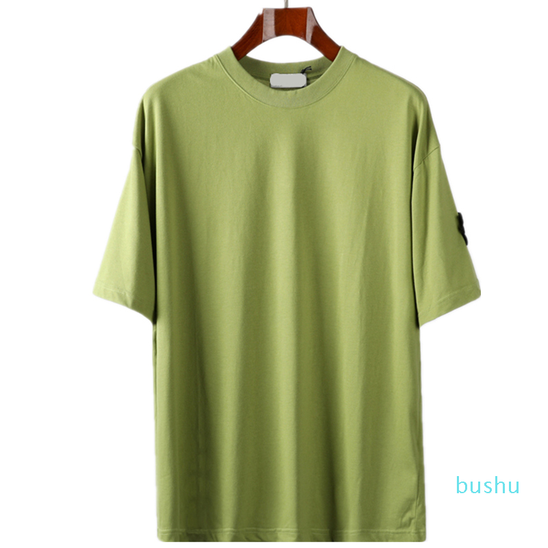 

CP topstoney Summer basic cotton short sleeves New summer badge short sleeve fashion casual loose Simple basic T-shirt, White;black