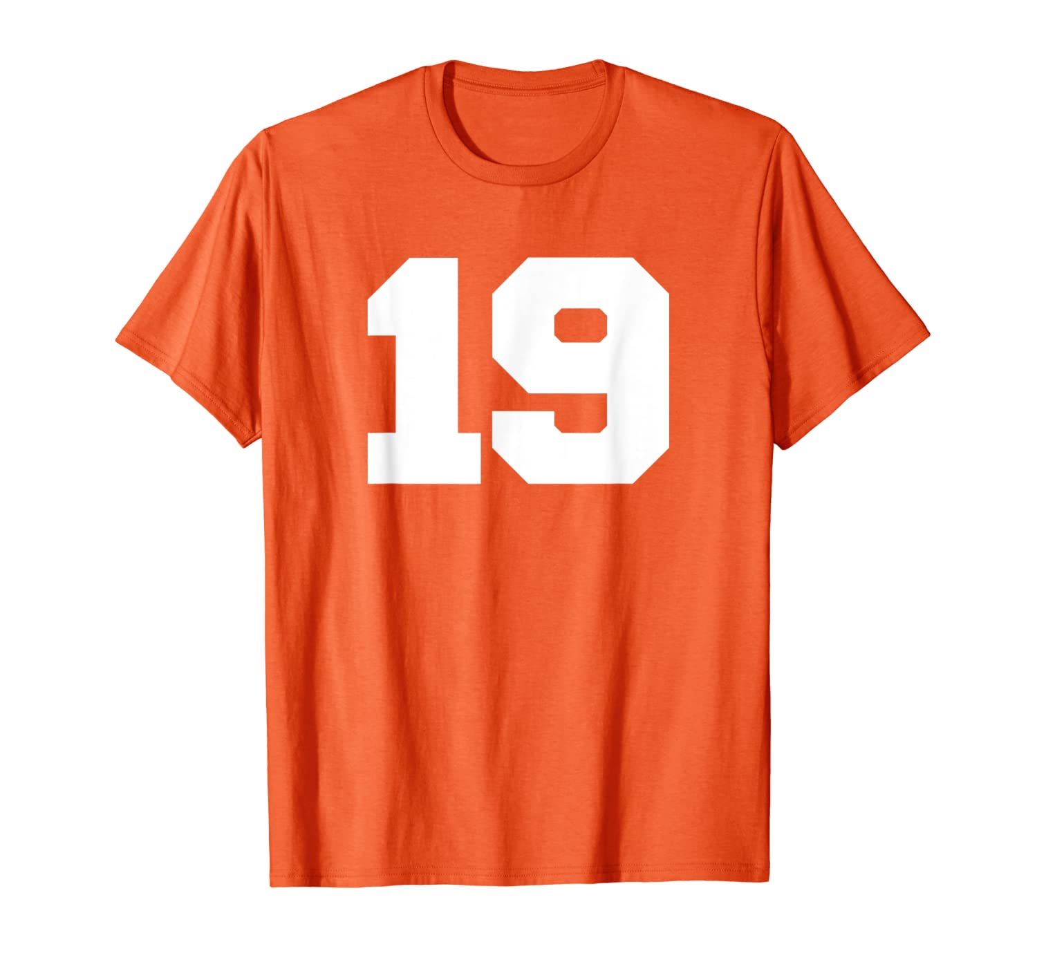 

number 19 sports jersey player #19 fan front print varsity t-shirt, White;black