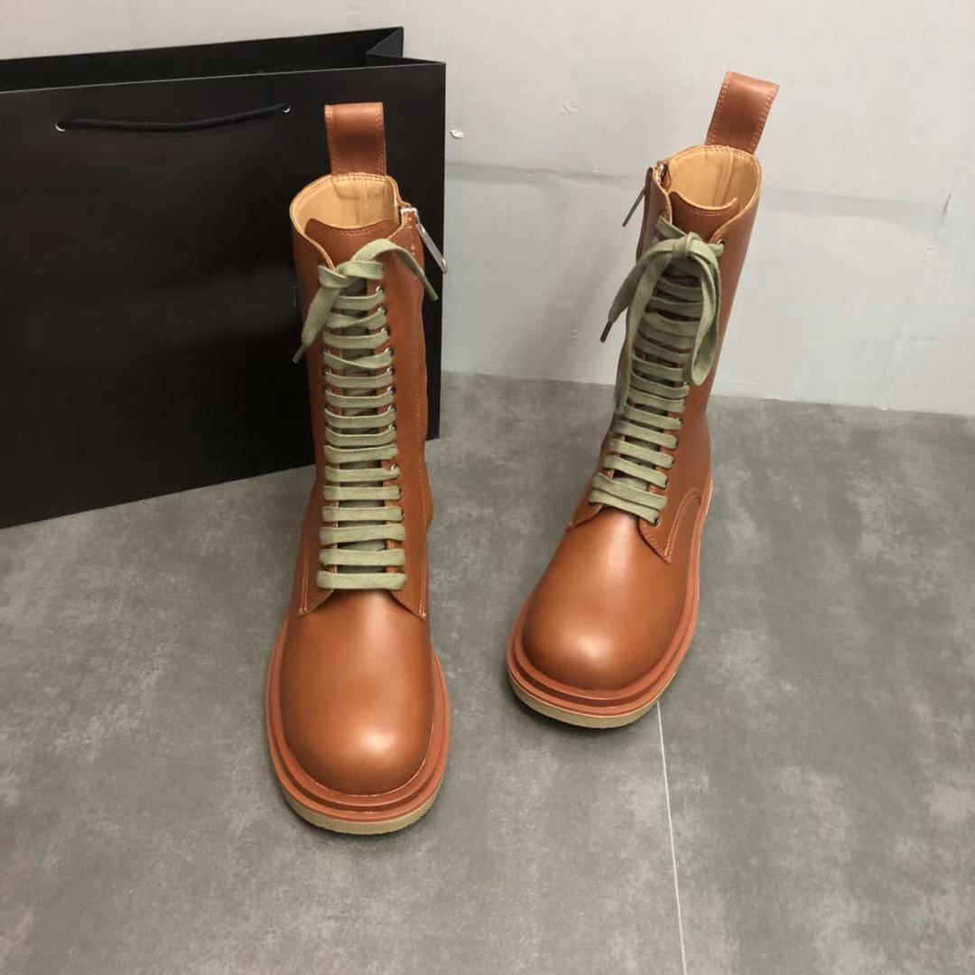 

2021 New Luxury Designer Women's Shoes Luxury Martin Boots Fashion Knee-length Ladies Boots High Quality 100% Leather Snow Women's Boots, Black