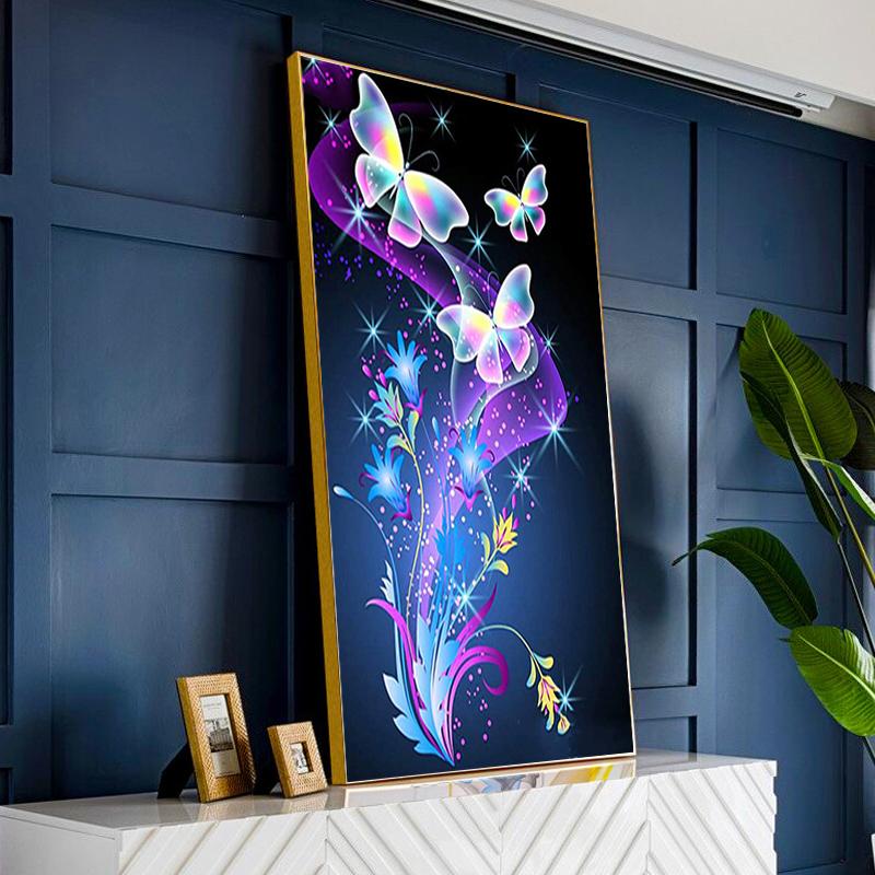 

Paintings Butterfly Pattern 5D Diy Diamond Painting Cross Stitch Kit Art Crystal Mosaic Embroidery Year Gift