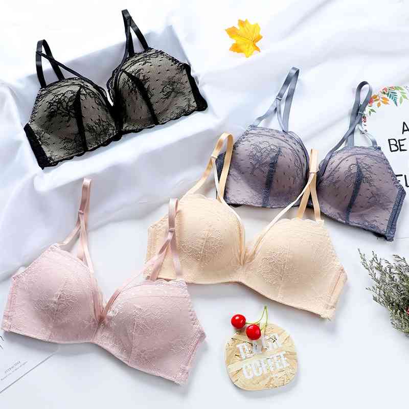 Brassiere suit fashion gathered steel ring adjustable underwear summer new product breathable no trace bra-image-702889460
