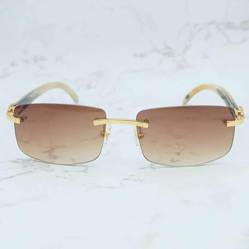 

Ienbel Luxury sunglasses Square Genuine Buffalo Horn Glasses Mens Brand Designer Sunglasse Vintage Carter Buffs Rimless carters glass