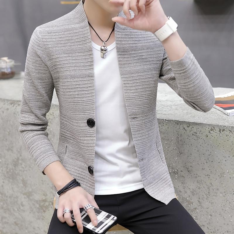 

Men's Sweaters V-neck Cardigan, Casual Long Sleeved Sweater, Light, Fashionable, Spring And Autumn, 2021, White;black