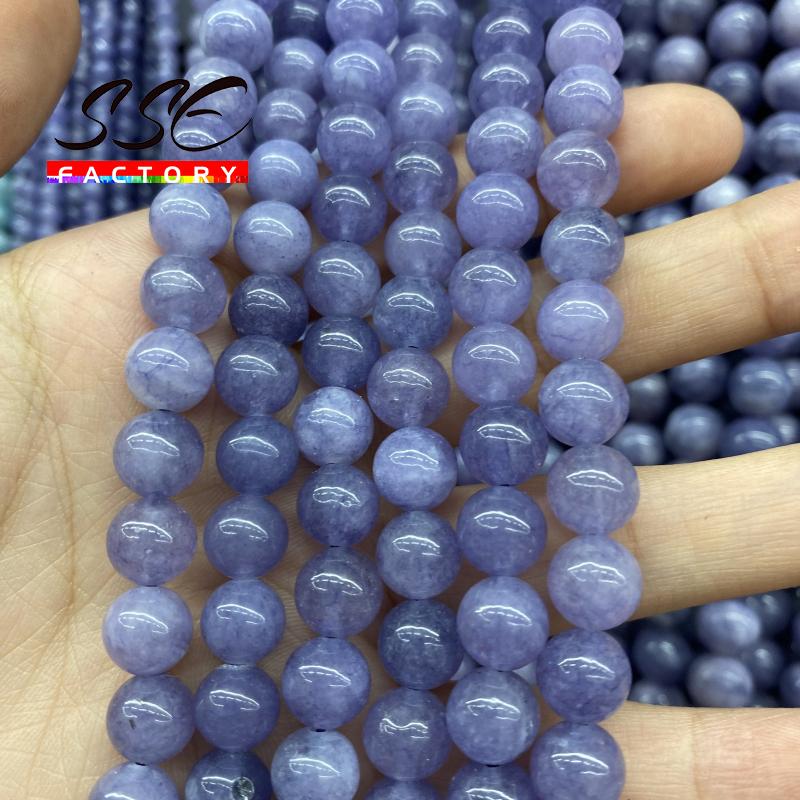 

Other Natural Purple Angelite Beads Lavender Stone Round Loose 4 6 8 10 12 Mm For Jewelry Making DIY Necklaces Bracelets