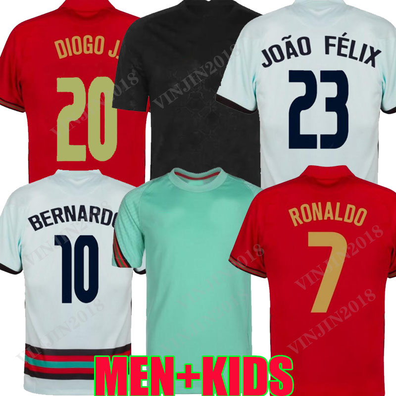 

20 21 RONALDO soccer jerseys national team JOAO FELIX 2020 2021 Bernardo PORTUGAL B.FERNANDES Diogo J. NEVES Camisa de futebol men kids kit training football shirts, Home 1