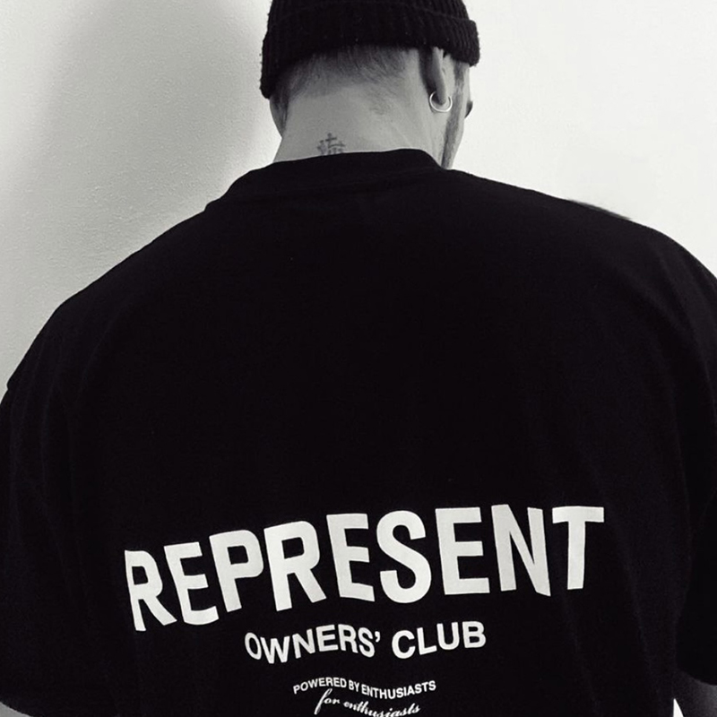 

Represent Owners Club T-Shirt Mens Casual Short Sleeves Cotton T Shirts Summer Tee Tops Men Women Hip Hop Streetwear MG210024, Black