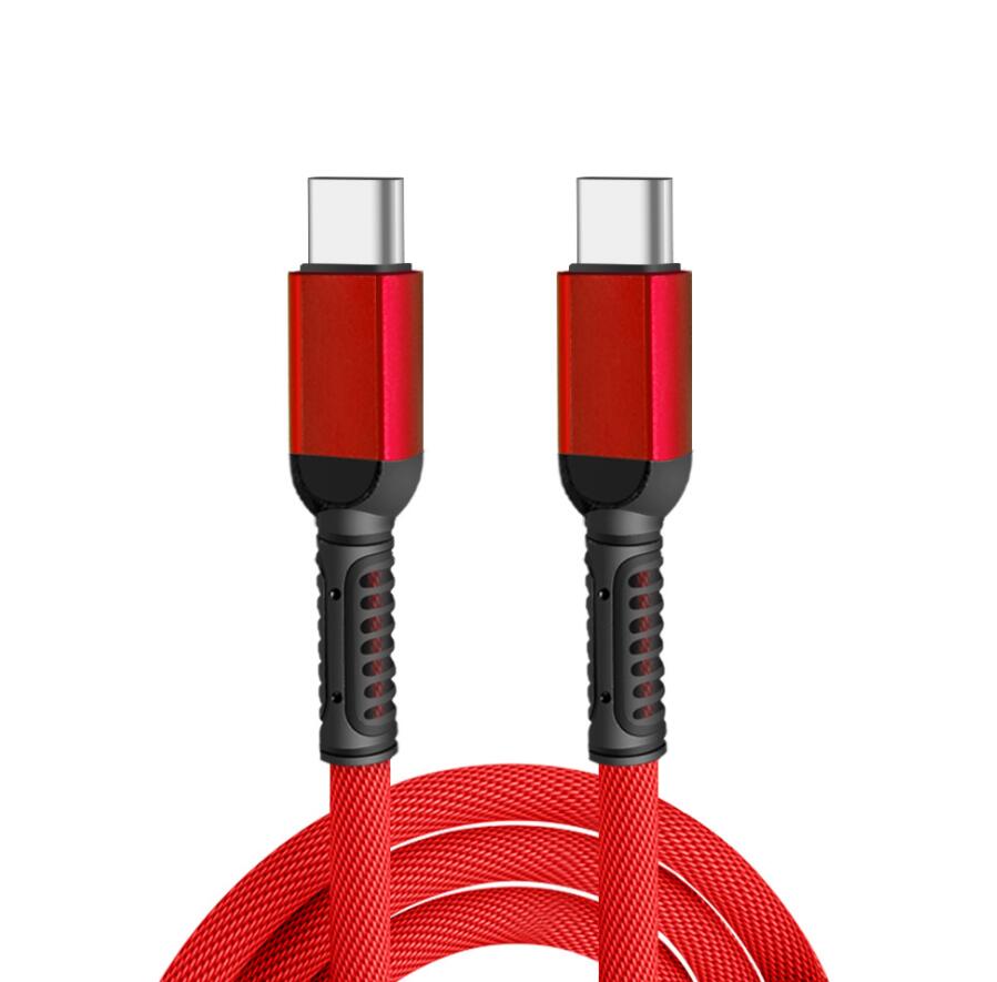 

Type C to USB TypeC Cables fast charging For Samsung S10 S9 PD 60W Quick Charge cords braided cable, Remark the color)