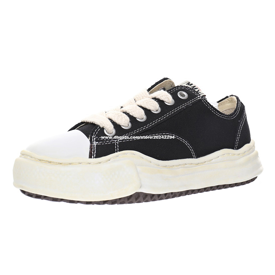 

Maison Mihara Yasuhiro Original Sole Low Cut Canvas Shoes for Men MiharaYasuhiro Toe Cap Sneaker Mens MMY Sports Shoe Womens Vintage Sneakers Women Sport in Black, 1 36-45