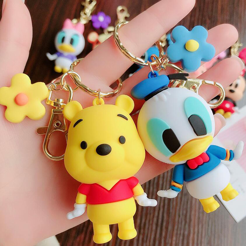 

Fashion Keychain Buckle Men Women Bags Loves Key Ring Handmade Keychains Silica Gel Cartoon Doll And Flower Pendants Accessories YSK0166-0173