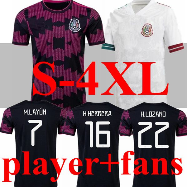 

Large size S-4XL Mexico soccer jerseys Copa america Camisetas 20 21 Fans Player version CHICHARITO LOZANO DOS SANTOS 2021 football shirts Men + Kids sets kit, Grey